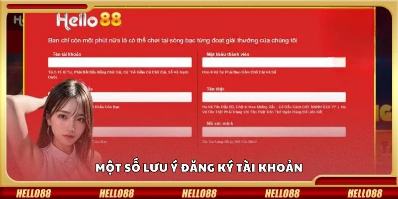 Một số lưu ý đăng ký tài khoản